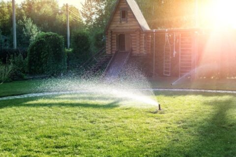 sprinkle system in front of the house